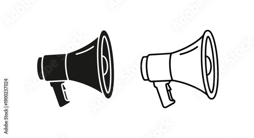 Megaphone Speaker Announcement Vector Icon for Marketing Communication