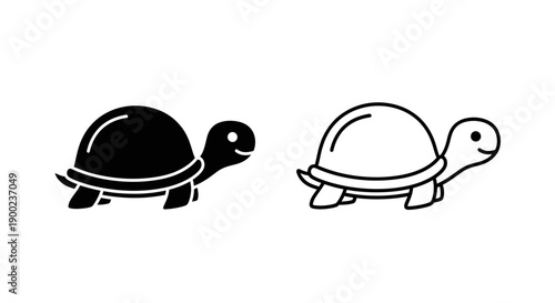 Cute Turtle Animal Reptile Cartoon Vector Icon for Nature Wildlife Design