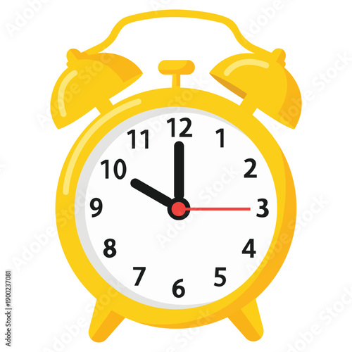 Golden Alarm Clock: A close-up view of a vibrant yellow alarm clock, its hands poised near the hour. The image captures the essence of time, deadlines and the start of a fresh day.