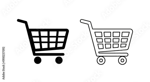 Modern Shopping Cart Icon, E-commerce Retail Purchase Vector Symbol Design