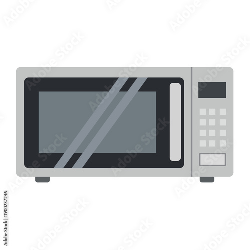 Microwave Oven: A sleek, modern microwave oven, a staple in kitchens, presented simply, focusing on its functionality and design.