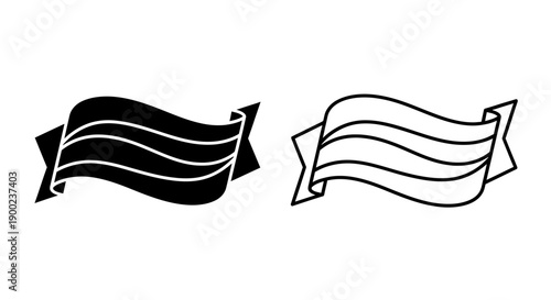 Wavy Ribbon Banner Vector Icon