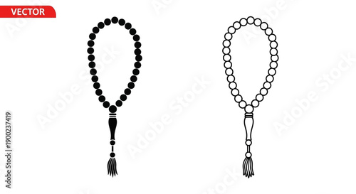 Islamic Prayer Beads Rosary Vector Icon