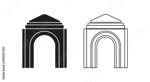 Archway Building Entrance Vector Icon