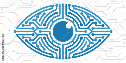 Digital Eye Icon AI Vision, Cyber Technology, and Smart Surveillance Concept.