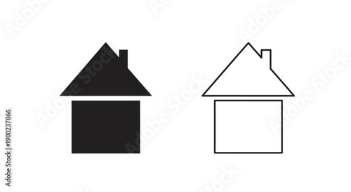Simple house home building roof silhouette outline icon