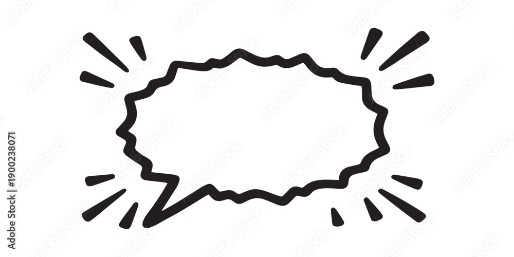 Obraz premium Comic Burst Speech Bubble Frame with Attention Lines.