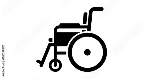 Wheelchair icon represents mobility assistance and physical disability support services against a white background.