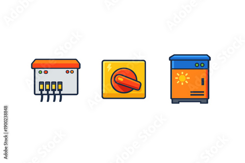 Various types of electrical control systems used in modern energy management in industrial and residential settings for efficient resource usage