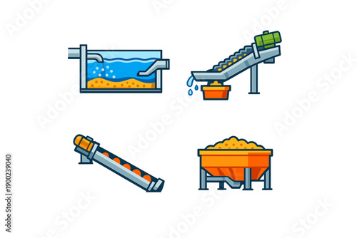 Process of mining with equipment in action at a mining site during daylight hours showing machinery handling materials like rocks and gravel