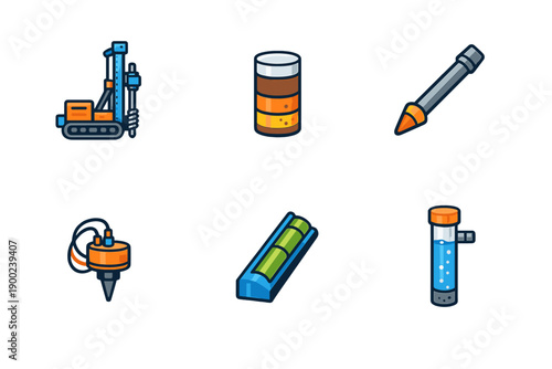 Different tools and equipment used in soil testing and analysis for construction projects in various locations across different times