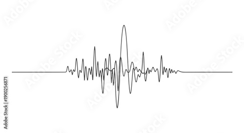 One Line Art Continuous Waveform A Minimalist Abstract Sound Wave Design for Digital and Print
