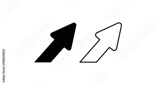 Business Growth Arrow Icon Pointing Upwards Right for Financial Success and Progress Concept