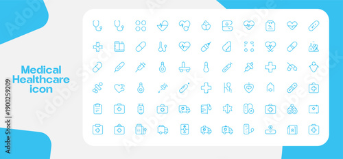 Medical healthcare vector icon set for hospital and clinic design