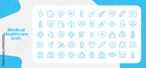 Medical healthcare vector icon set for hospital and clinic design