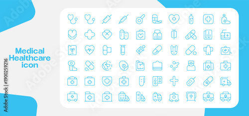 Medical healthcare vector icon set for hospital and clinic design