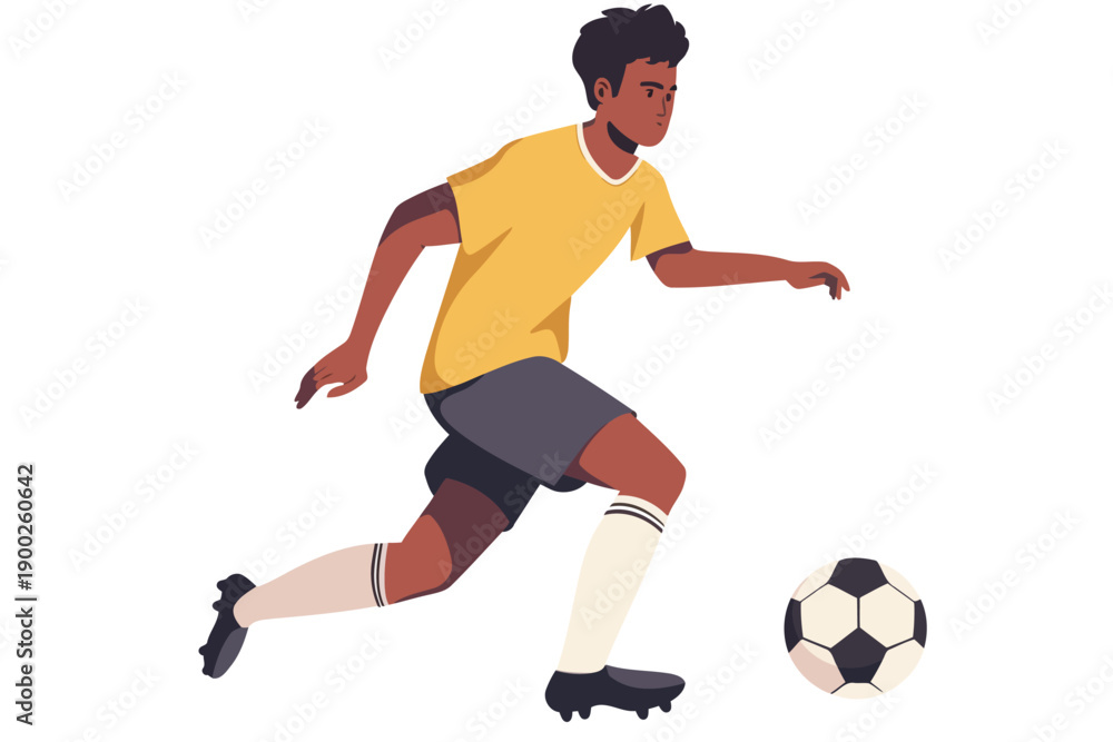Naklejka premium indian man playing soccer isolated