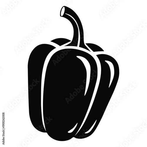 Black bell pepper icon simple illustration