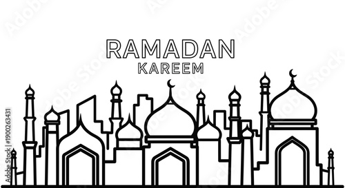 Islamic Mosque Ramadan Kareem Illustration Design.