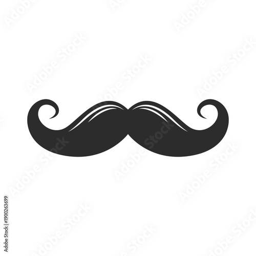 logo gentleman with mustache icon vector design template