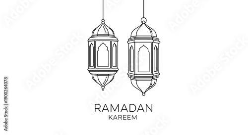 Ramadan Kareem Lanterns Islamic Celebration.