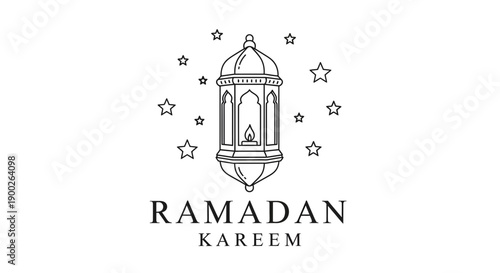 Ramadan Kareem Lantern Illustration with Stars.