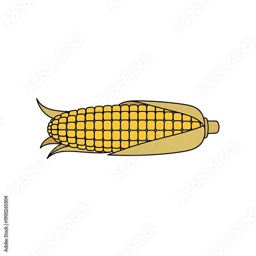 Yellow corn cob with kernels exposed.
