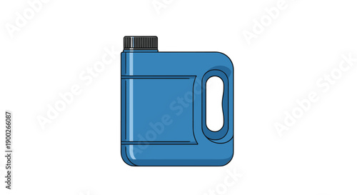 Durable Blue Plastic Jerrycan Fuel Container Designed for Safe Transport and Storage of Liquids Flat Vector