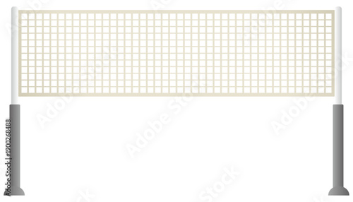 スポーツ競技のバレーボール、ビーチバレーで使う鉄のポールや網目のネットをグラデーションの効果を付けてデザインしたイラストのグラフィックの素材
