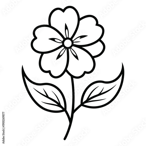 Foto cinquefoil line art on white background