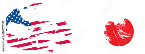 Flags of USA and Japan show cultural connections and shared interests in global context