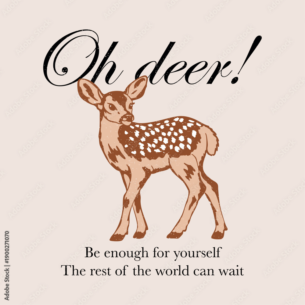 Fototapeta premium deer print, bambi core, animal print, background, print, greeting card, banners, web, wrapping paper, fashion, fabric, textile, wallpaper, cover