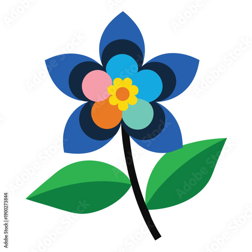 blackthorn colorful on white background