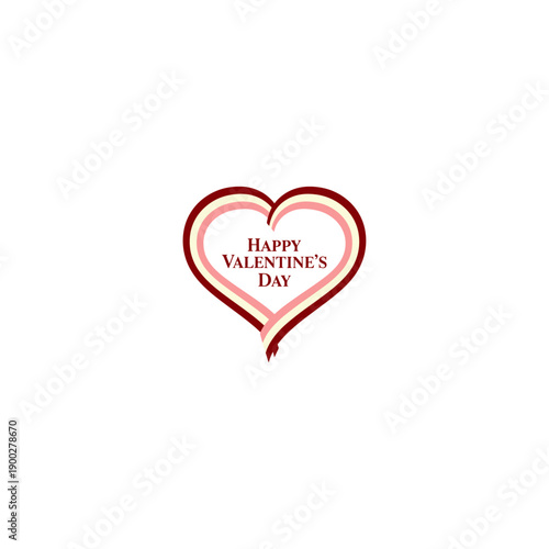 Heart ribbon banner icon flat vector design.