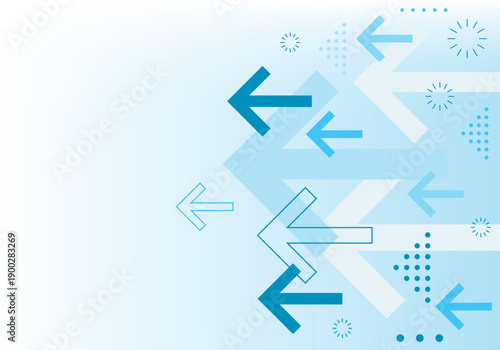 Vector illustration of arrows. Abstract vector arrow shape light background. Arrow theme. Arrows dynamics