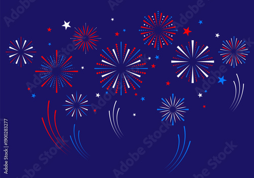 Fireworks. 4th of July, Independence Day background with fireworks