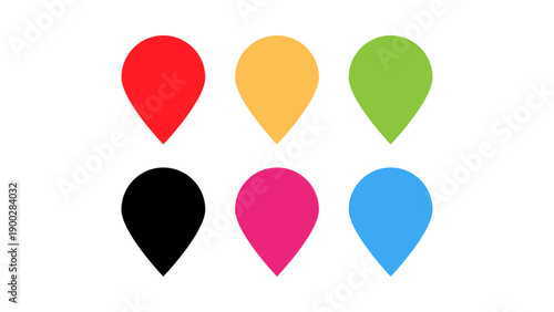 Map Pins vector Landscape Icons POI Point Interest Fun Entertainment