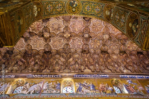 Slika na platnu Byzantine mosaics in the Palatine Chapel at the Palazzo dei Normanni in Palermo