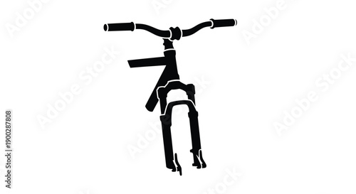 Minimalist bicycle front section graphic black form silhouette