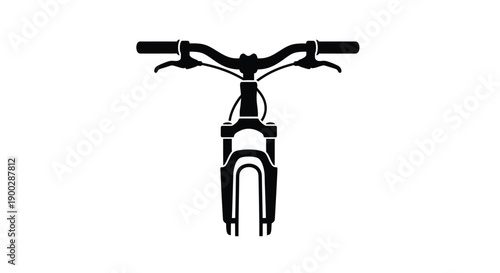 Black bicycle handlebars and fork a striking silhouette