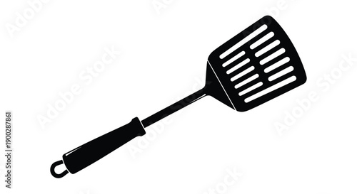 A black spatula against a white background simple silhouette