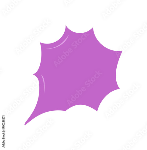 Organic hand drawn purple speech bubble shows a chat box with playful message shape. Comment cloud and balloon style give a unique conversation icon for modern communication, empty talk or dialogue