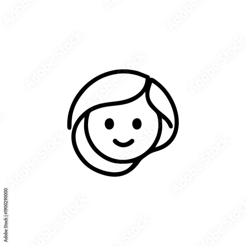 woman logo vector icon illustration line outline monoline