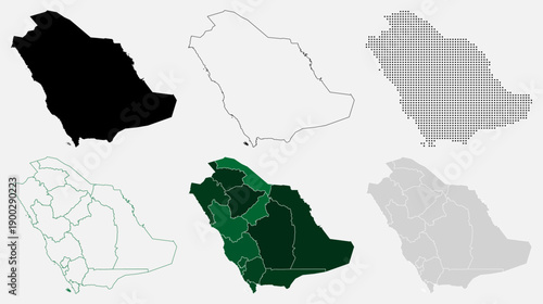 Collection of Saudi Arabia Map Asian Country