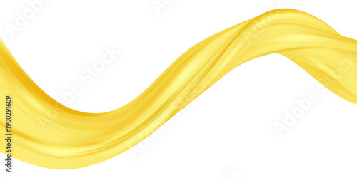 Golden wave corner shape for element with one gold wave curve ribbon.