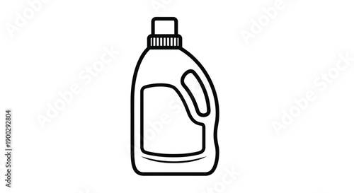 Simple line drawing of a detergent bottle black outline silhouette