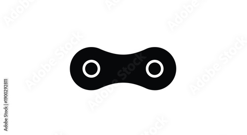 Black chain link with circular openings a striking silhouette