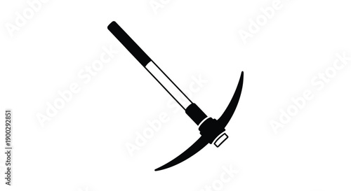 A black silhouette of a pickaxe against a white background silhouette
