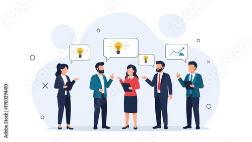 Business Team Brainstorming Ideas, Collaboration, Innovation, Startup Meeting