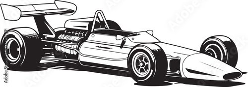 race car classic open wheel single seater blueprint vector art